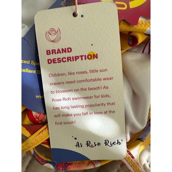 As Rose Rich Girls Yellow Floral One-Piece Swimsuit - Size 16 NEW - Picture 5 of 6